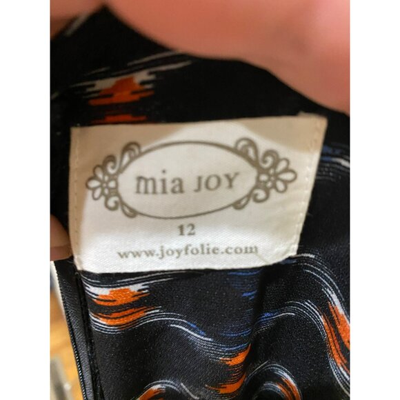 Mia Joy Women’s Sleeveless Hi-Low Ruffled Hem Dress Size 4 Black Multi Pattern - Picture 4 of 9